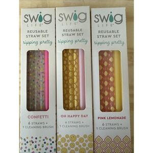 Swig Life Reusable Straw Set 3 Different Styles C40